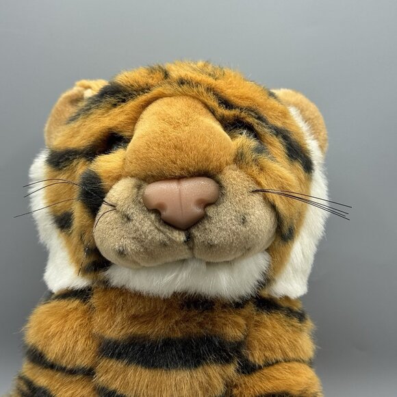 Golden Bear Company Vintage Tiger Plush 12" Seated Stuffed Animal Made In Korea - Picture 3 of 11